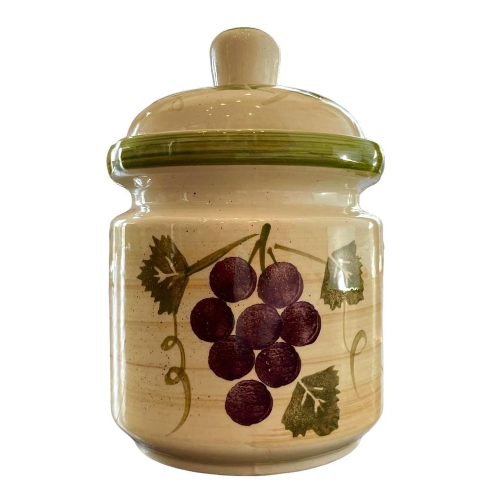 Ceramic Grapevine 9.5” Cookie Jar / 9.5" Storage Canister- Mulberry Home